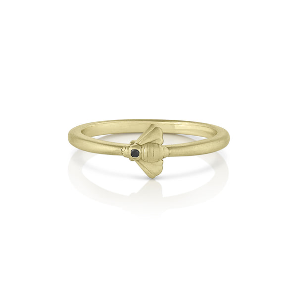 petite bee with black diamond ring <span class='visuallyhidden'>Call, text 323-404-2959 for shopping help.</span>